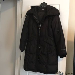 DKNY black puffer coat.